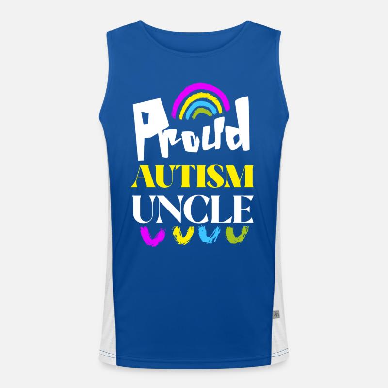 Stolzer Autismus-Onkel Funktionelles Kontrast-Tank Top für Männer 