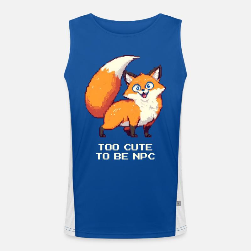Derpy Fuchs mit Main-Character-Energy Funktionelles Kontrast-Tank Top für Männer 
