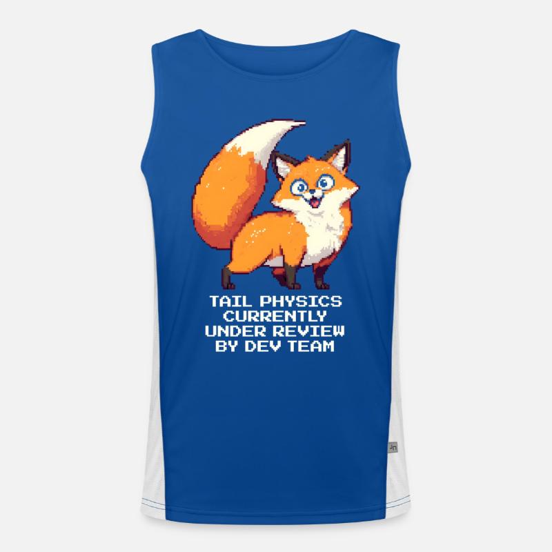 Schwanzphysik in Prüfung | Fuchs, Dev, Humor Funktionelles Kontrast-Tank Top für Männer 