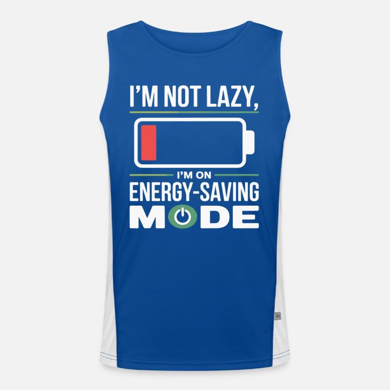 I'm not lazy, power saving mode Men's Functional Contrast Tank Top 
