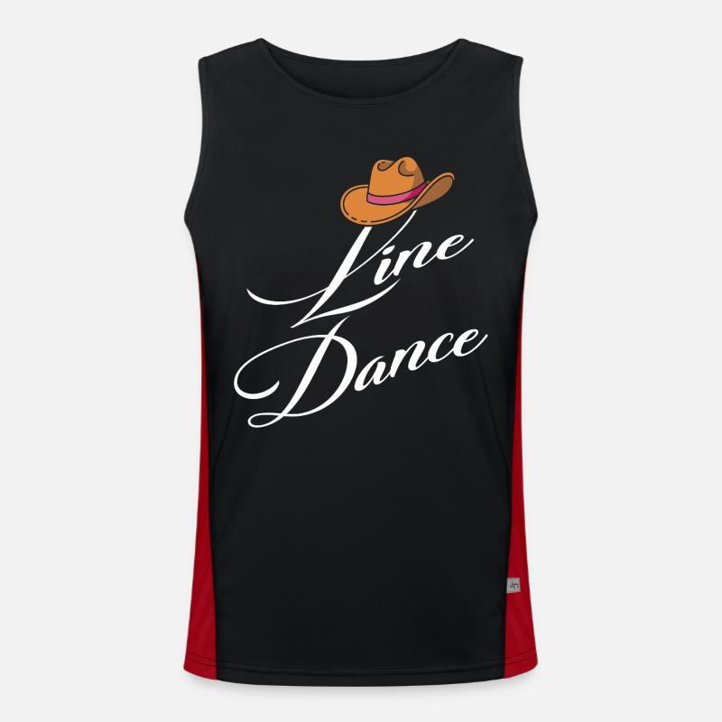 Line Dance Elegance - Men's Functional Contrast Tank Top  - black/red
