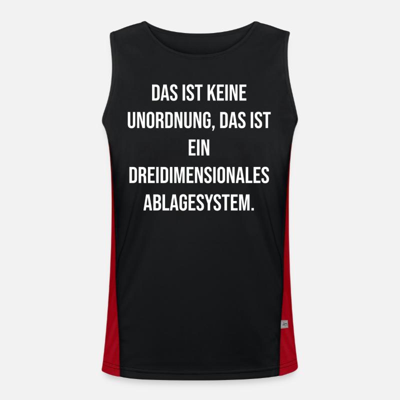 Three-dimensional filing system Spruch - Men's Functional Contrast Tank Top - black/red