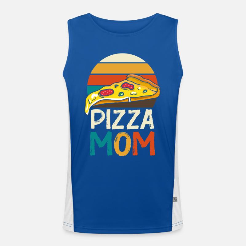 Pizza Mom Slice Retro Funktionelles Kontrast-Tank Top für Männer 