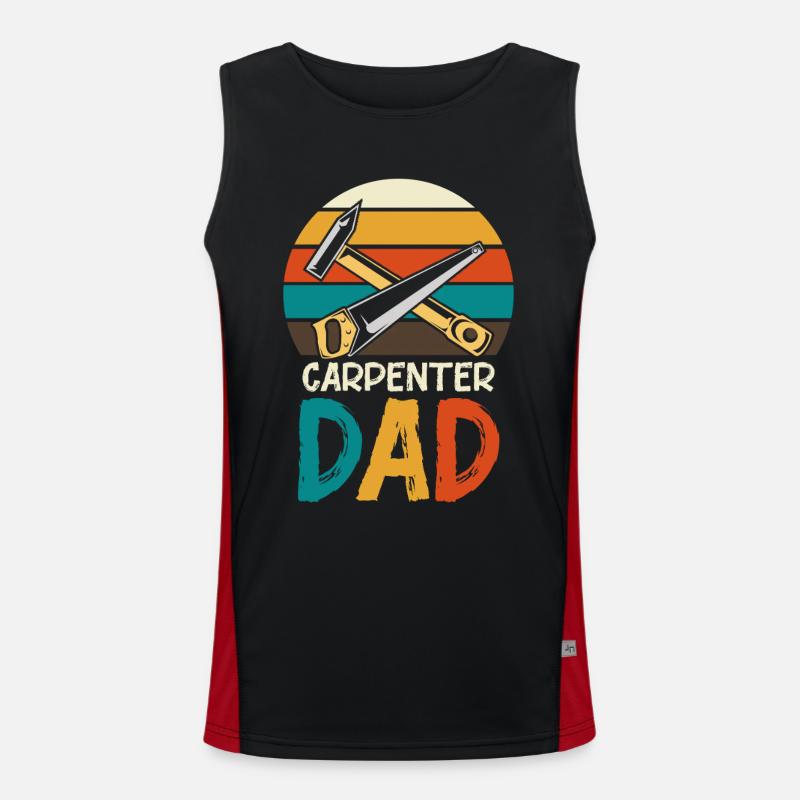 Carpenter Father Retro Tools - Men's Functional Contrast Tank Top  - black/red