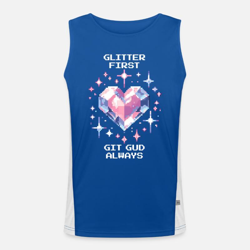 Glitter First, Skill Anyway | Girly Edge, Gaming Men's Functional Contrast Tank Top 