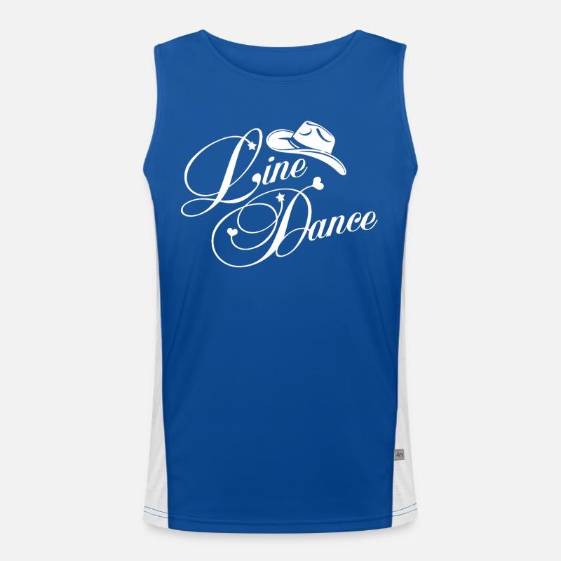 Line Dance Silhouette mit Hut Funktionelles Kontrast-Tank Top für Männer 