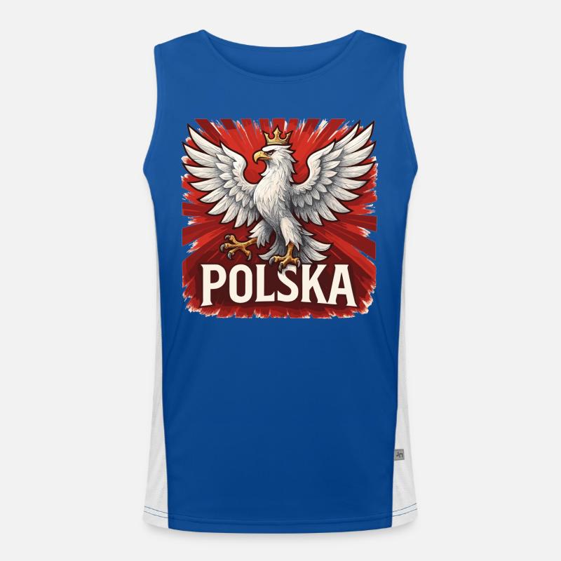 Poland Polska Eagle Flag Flag Imposing Gift Men's Functional Contrast Tank Top 