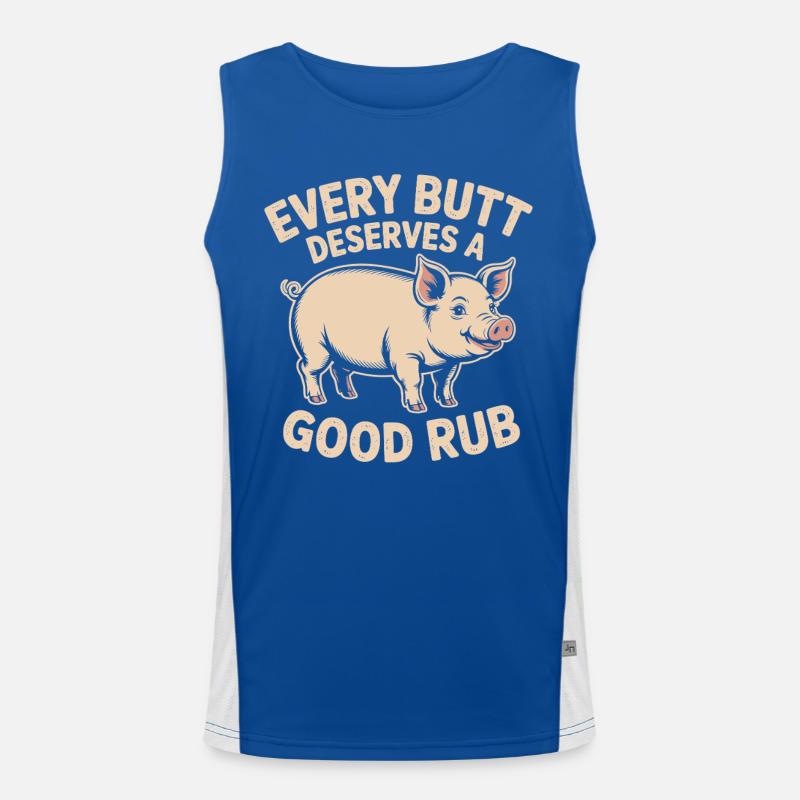 Grill Lustig Schwein Funktionelles Kontrast-Tank Top für Männer 