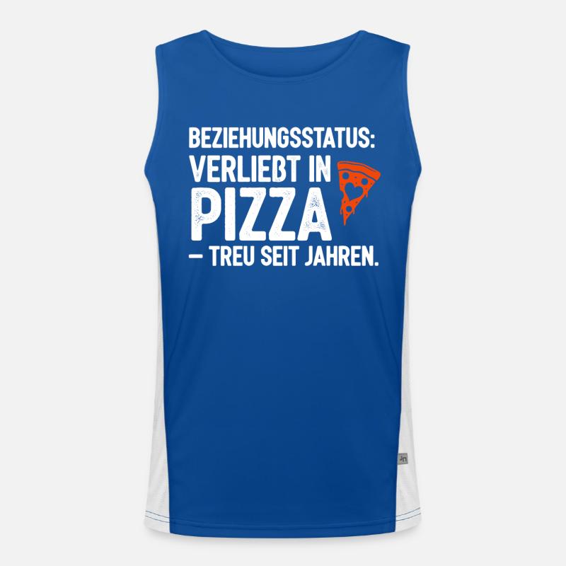 Relationship Status In Love With Pizza Men's Functional Contrast Tank Top 