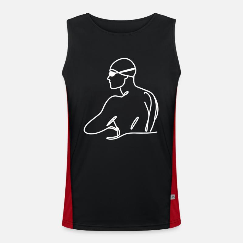 Float Sketch - Men's Functional Contrast Tank Top  - black/red