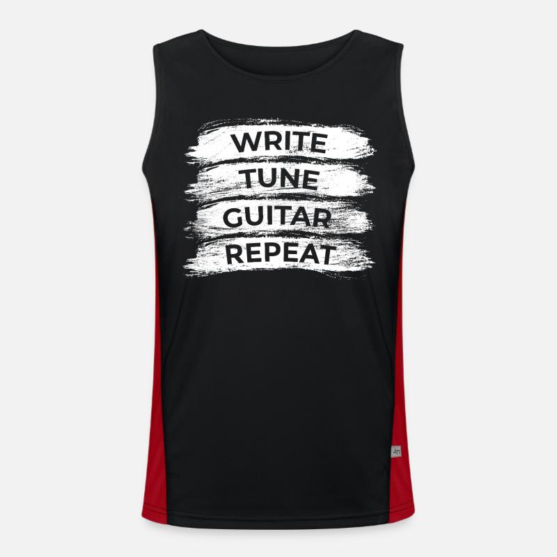 Guitar Player Routine - Men's Functional Contrast Tank Top  - black/red