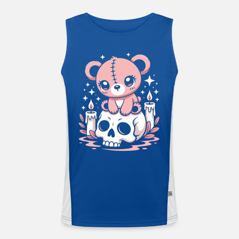 Kawaii Pastel Goth Patched Bear Débardeur respirant contrasté Homme 