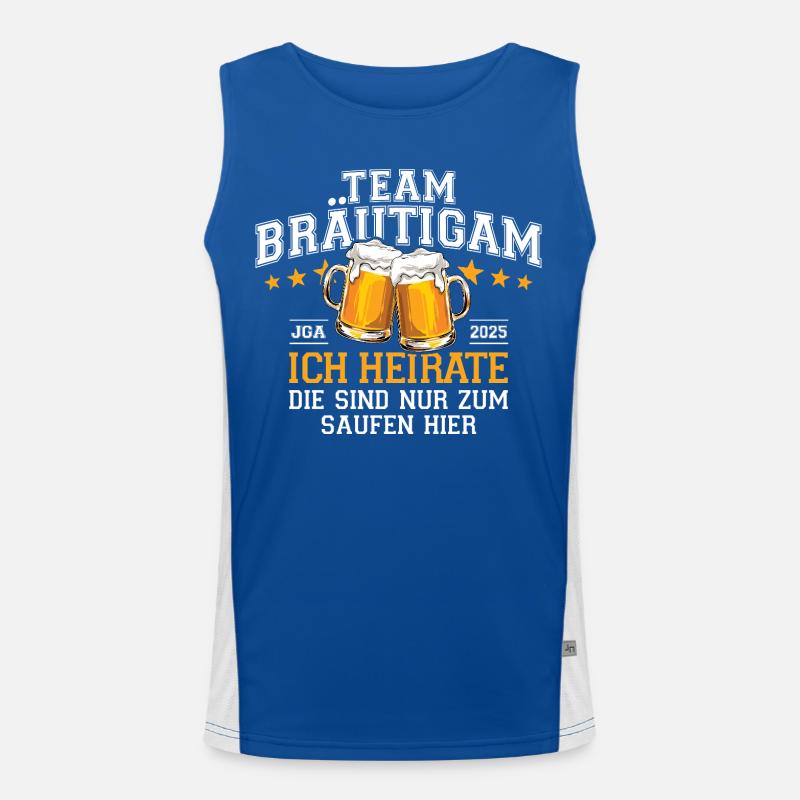Bachelor Party 2025 Team Groom I'm Getting Married - Drinking Beer Men's Functional Contrast Tank Top 
