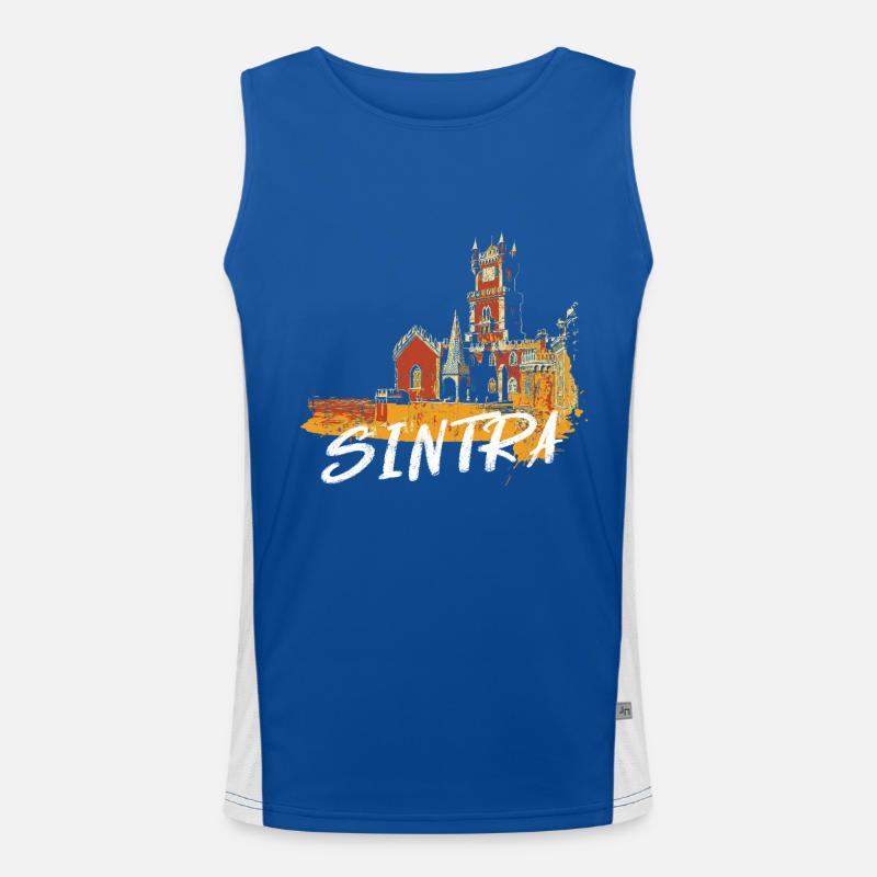 Palais de Pena Sintra illustration colorée Men's Functional Contrast Tank Top 