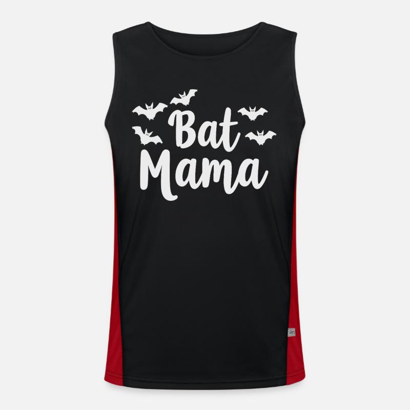 Bat Mama – Bat Mother Statement - Men's Functional Contrast Tank Top - black/red