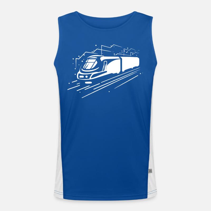Cartoon Train Men's Functional Contrast Tank Top 