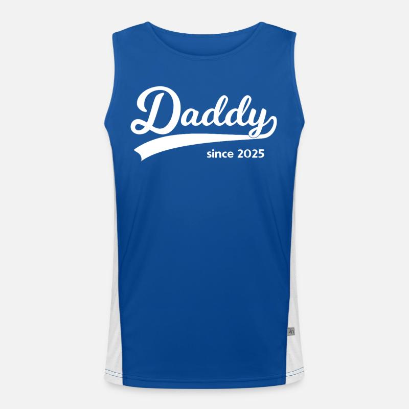 Daddy Since 2025 – Vintage Script Funktionelles Kontrast-Tank Top für Männer 
