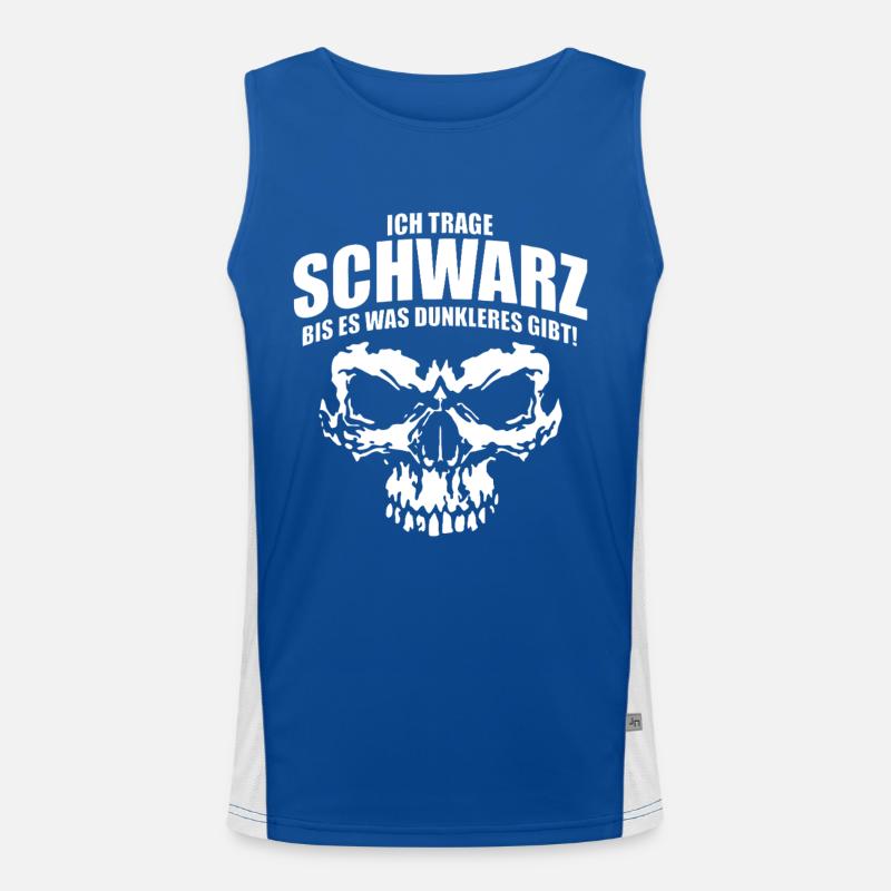 Schwarz Bis Dunkleres Schädel  Funktionelles Kontrast-Tank Top für Männer 
