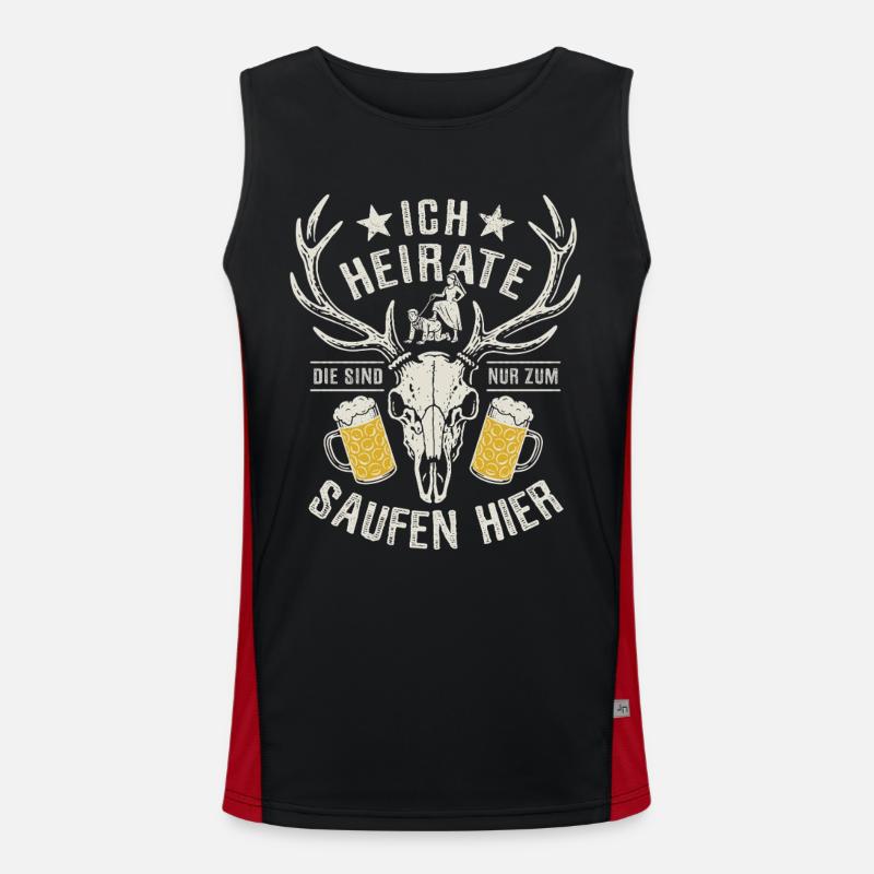 I'm getting married - JGA Team Bräutigam - Men's Functional Contrast Tank Top  - black/red