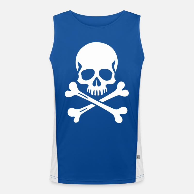 Classic Jolly Roger Skull Men's Functional Contrast Tank Top 