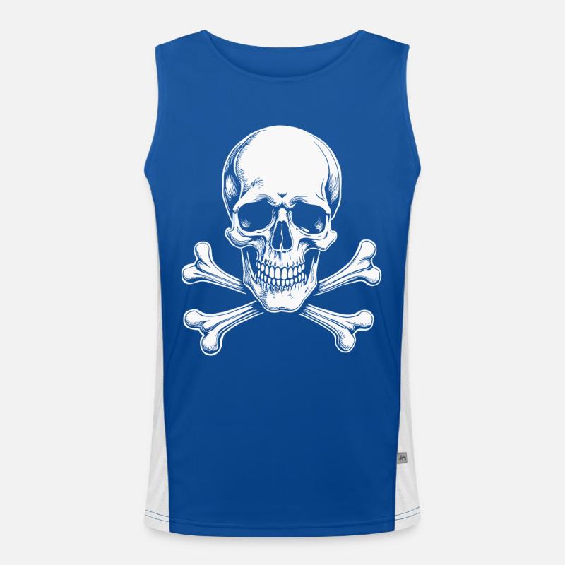 Classic Jolly Roger Skull Men's Functional Contrast Tank Top 