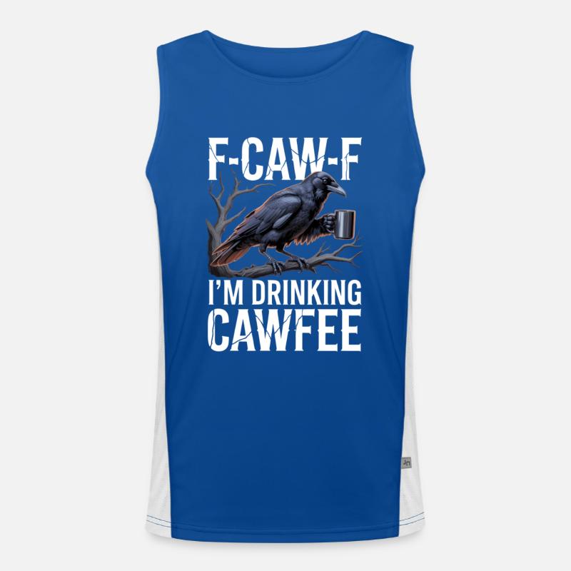 Crow Coffee Saying Men's Functional Contrast Tank Top 