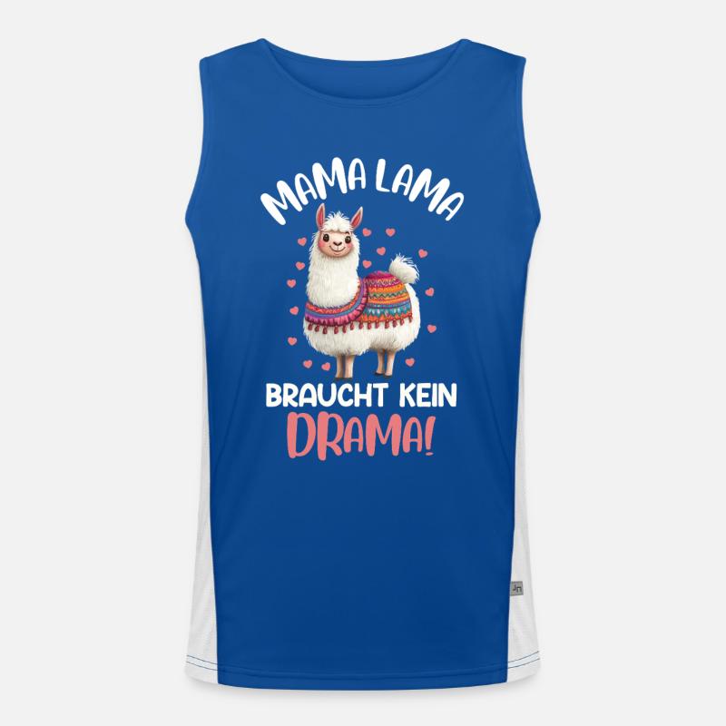 Werdende Mutter MAMA LAMA BRAUCHT KEIN DRAMA Funktionelles Kontrast-Tank Top für Männer 