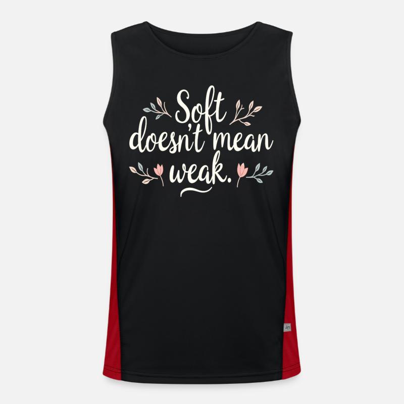 Soft Doesn't Mean Weak – Self-Love - Men's Functional Contrast Tank Top  - black/red