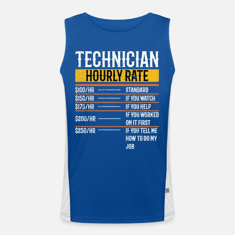 Technician Hourly Rate Maintenance Technician Tech Funktionelles Kontrast-Tank Top für Männer 