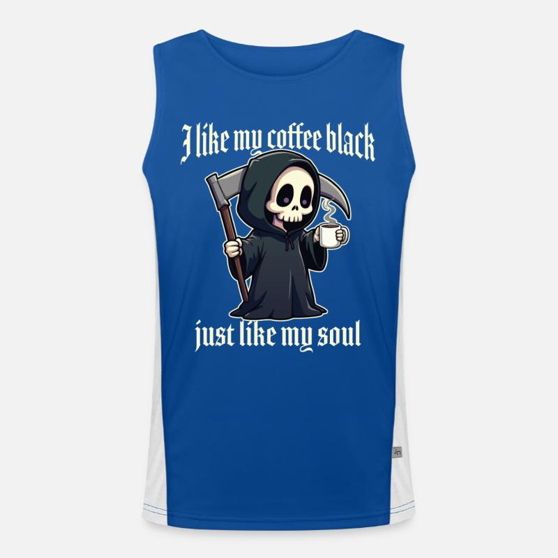 J’aime mon café noir tout comme mon âme Débardeur respirant contrasté Homme 