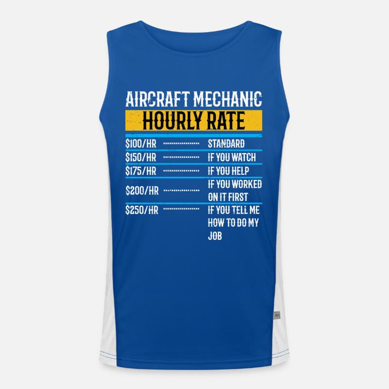 Flugzeugtechniker Stundensatz Flugzeug Flugzeug Funktionelles Kontrast-Tank Top für Männer 