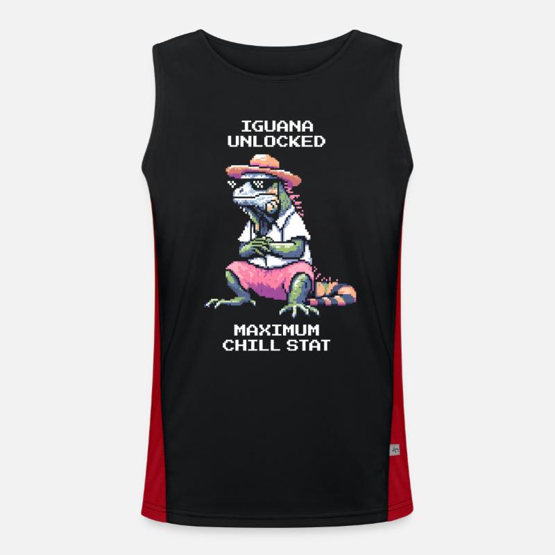 Iguana Unlocked | Chill-Stat Max - Men's Functional Contrast Tank Top - black/red