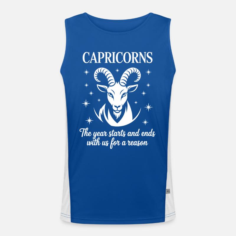 Steinbock Sternzeichen Funktionelles Kontrast-Tank Top für Männer 