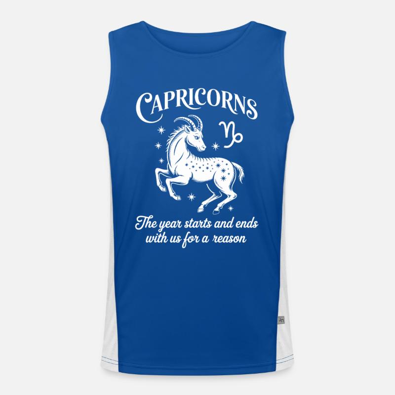 Steinbock Sternzeichen Funktionelles Kontrast-Tank Top für Männer 