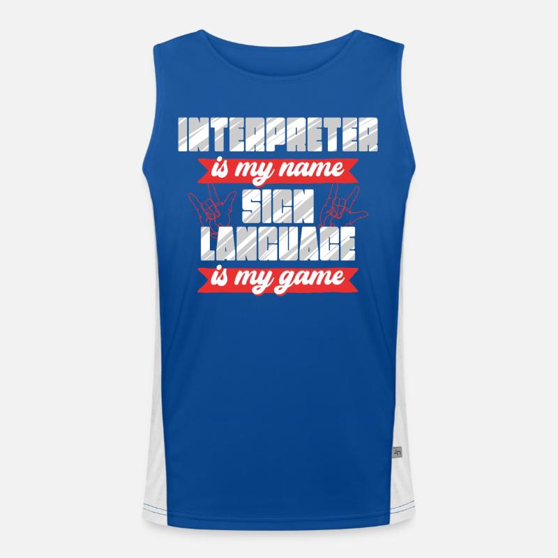 ASL Dolmetscher Gebärdensprache Sign Language Funktionelles Kontrast-Tank Top für Männer 
