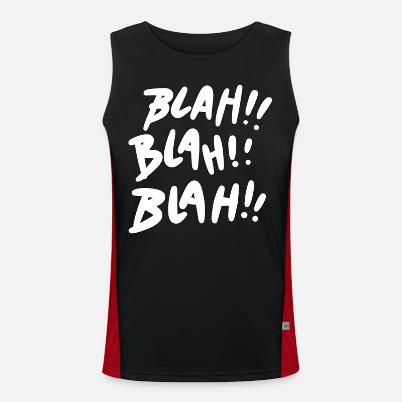 Blah Blah Blah White - Men's Functional Contrast Tank Top - black/red