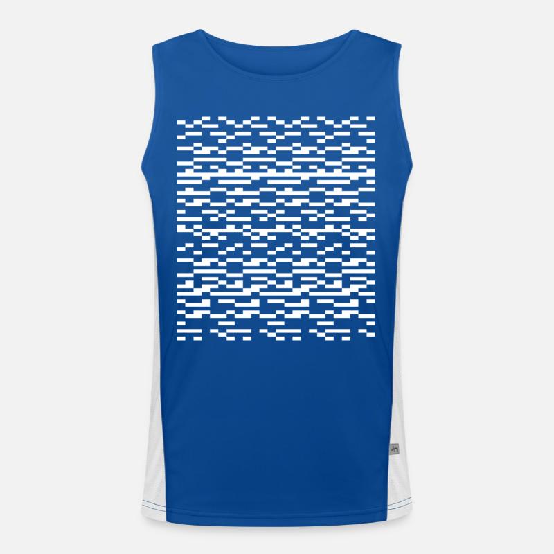Glitch Grid Monochromes Muster Funktionelles Kontrast-Tank Top für Männer 