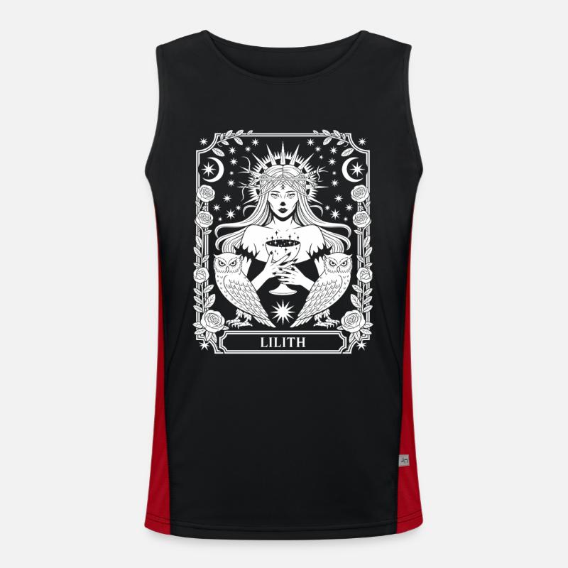Lilith Moon Star Framing - Men's Functional Contrast Tank Top  - black/red