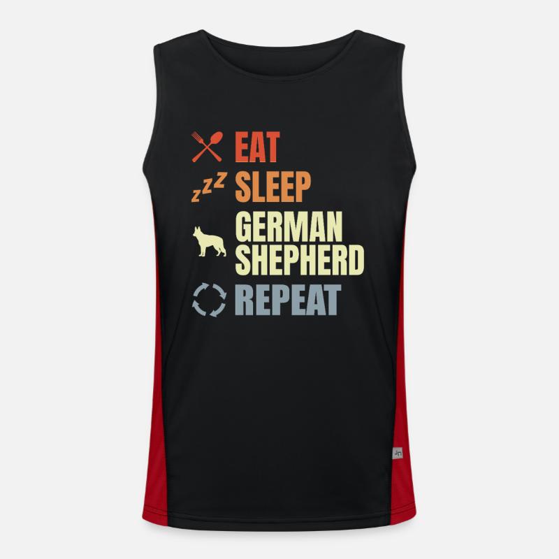 German Shepherd Routine - Men's Functional Contrast Tank Top  - black/red
