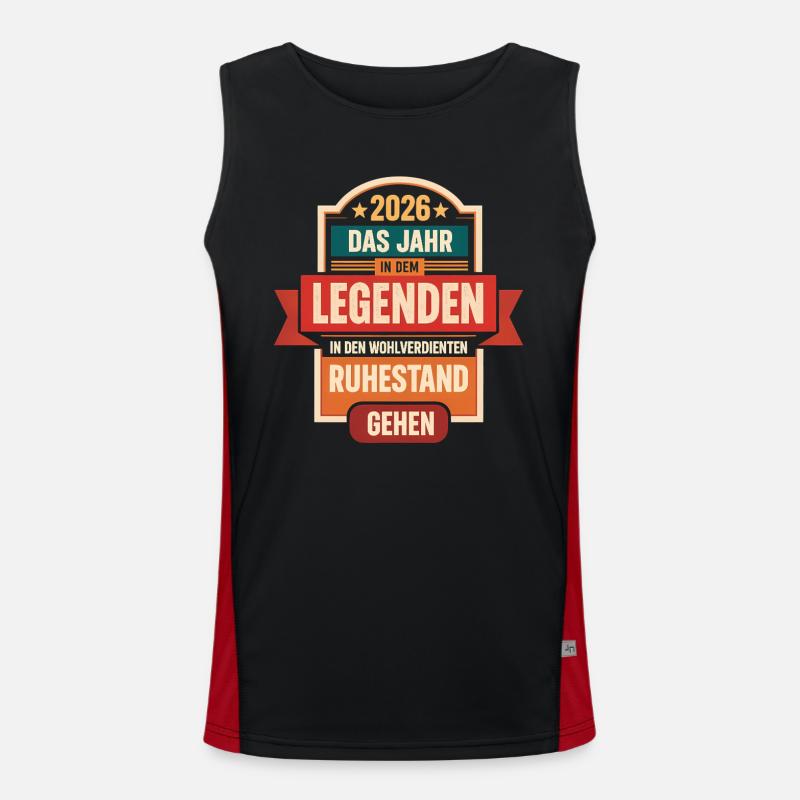 2026 Legend Retirement – Retiree Gift - Men's Functional Contrast Tank Top  - black/red