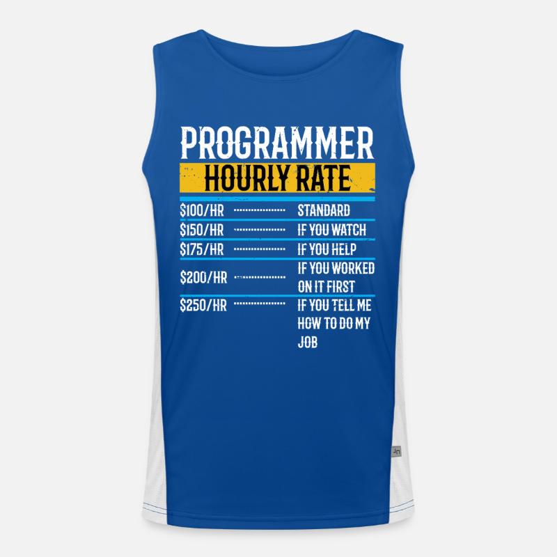 Programmeur Funny Taux horaire Débardeur respirant contrasté Homme 