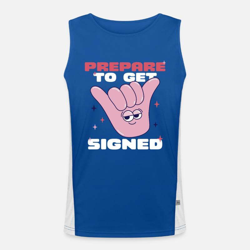 ASL Gebärdensprache Prepare To Get Signed Funktionelles Kontrast-Tank Top für Männer 