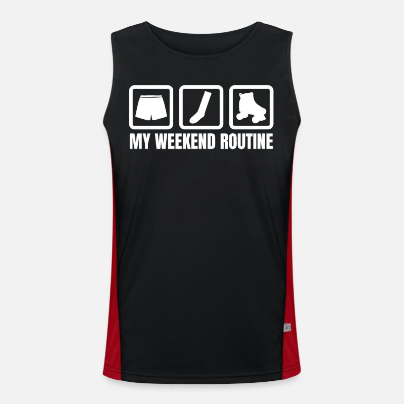 My Weekend Routine - Men's Functional Contrast Tank Top  - black/red