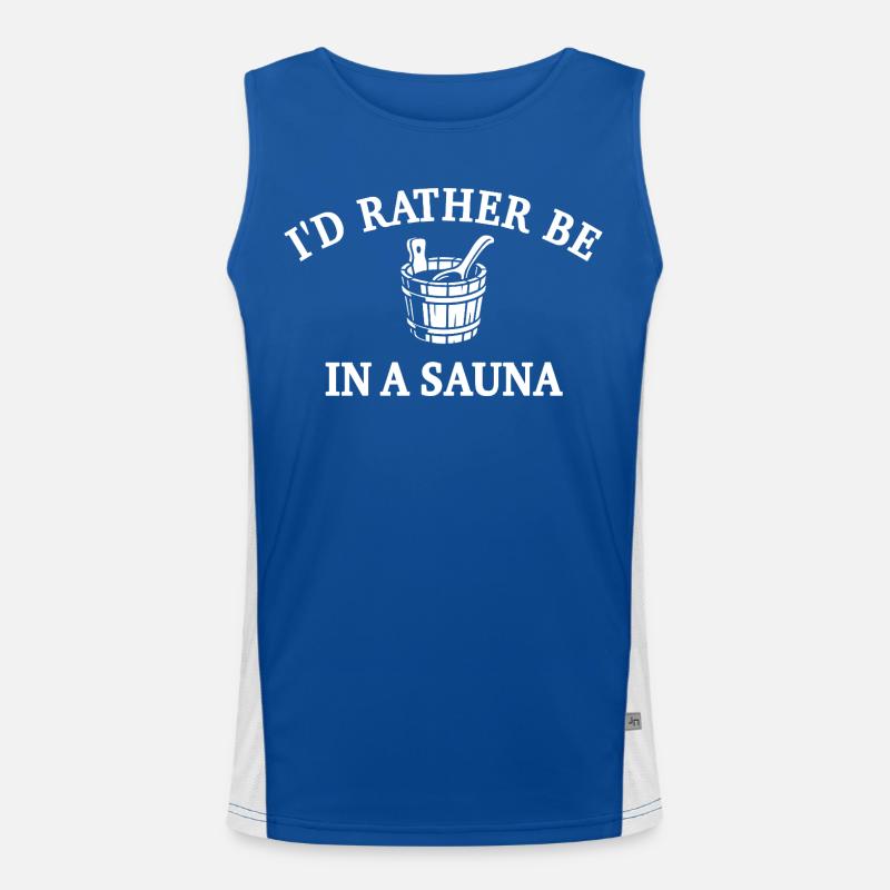 Rather In The Sauna - Sauna Saying Men's Functional Contrast Tank Top 