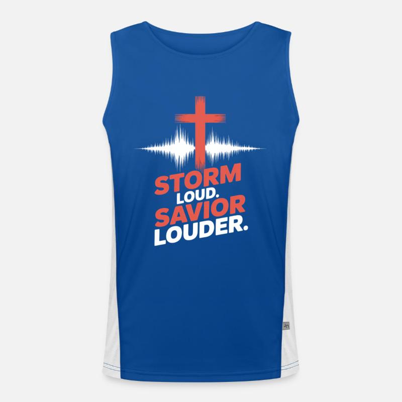 Storm Loud Savior Louder Lobpreis Funktionelles Kontrast-Tank Top für Männer 