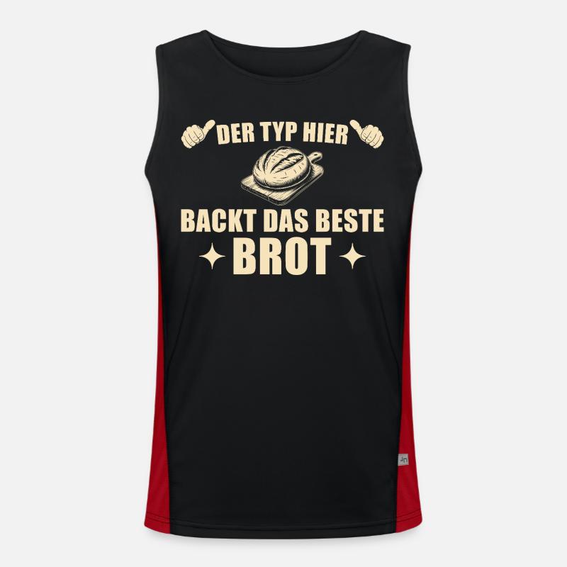 Baking bread - Best baker gift idea - Men's Functional Contrast Tank Top  - black/red
