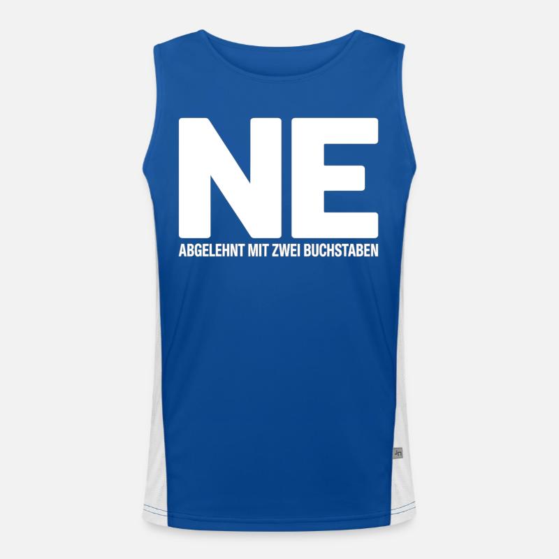 NE? Cool rejection shirt with a clear message Men's Functional Contrast Tank Top 