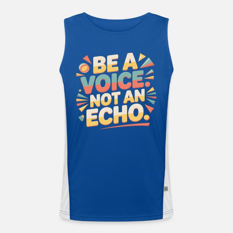 Be a Voice – Mutmacher Spruch im Retro Style Funktionelles Kontrast-Tank Top für Männer 