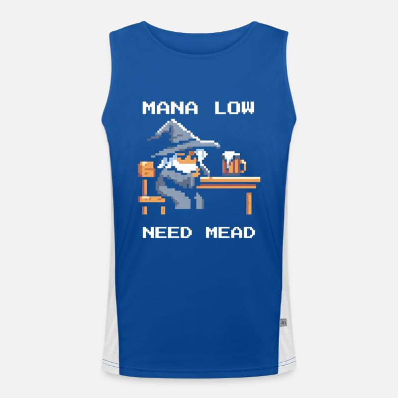 Mana leer? Met hilft! | Zauberer RPG Witz Funktionelles Kontrast-Tank Top für Männer 