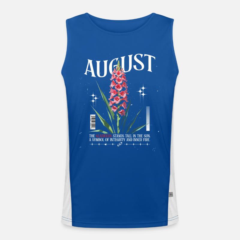 Naissance Fleurs Août Glaïeul Naissance Fleur Débardeur respirant contrasté Homme 